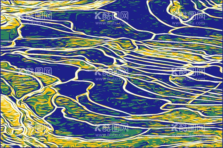 编号：89141303211820373468【酷图网】源文件下载-梯田矢量装饰画剪影版画