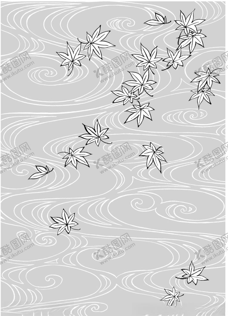 编号：97925609240503586392【酷图网】源文件下载-日本线描植物花卉矢量素材