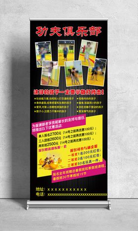 功夫散打搏击展架海报