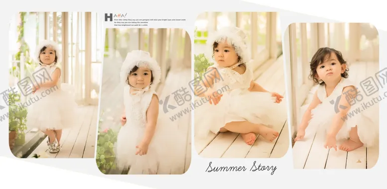 编号：33845809091239234407【酷图网】源文件下载-米色调宝宝儿童生日照相册模板