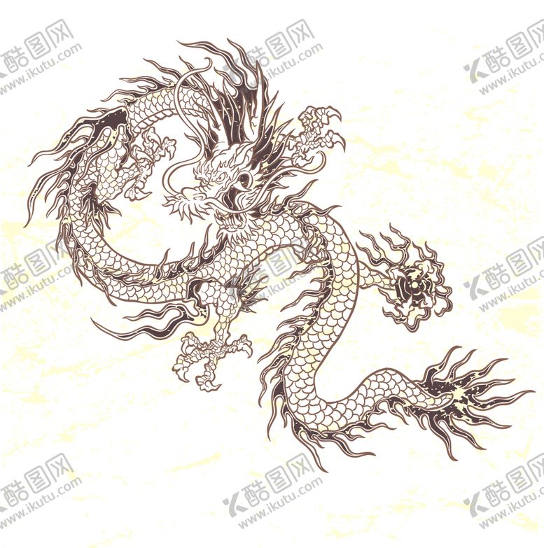 编号：94013509290116291981【酷图网】源文件下载-矢量手绘龙系列图片