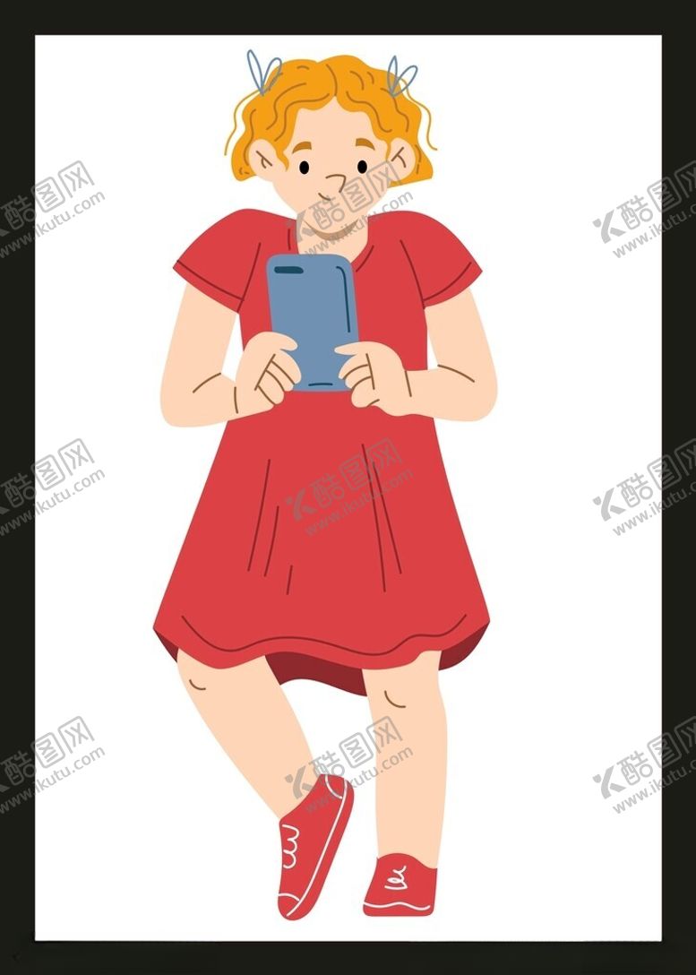 编号：92976801302014256489【酷图网】源文件下载-玩手机女孩