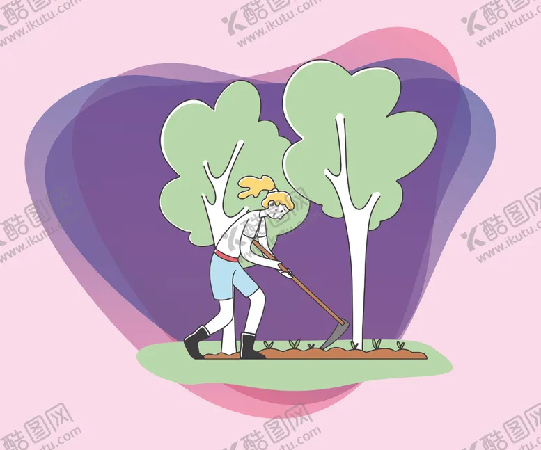 编号：44826701271436318026【酷图网】源文件下载-植树节插画