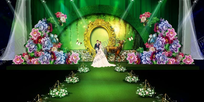森系婚礼背景图背景图片背景小清新