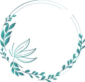 绿叶花环 蝴蝶结 小清新 卡通树叶圆环圆环