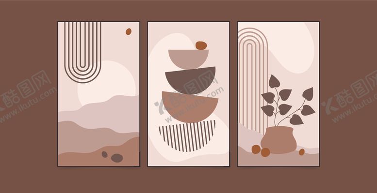 编号：23784110092020377037【酷图网】源文件下载-简约几何抽象装饰画组合
