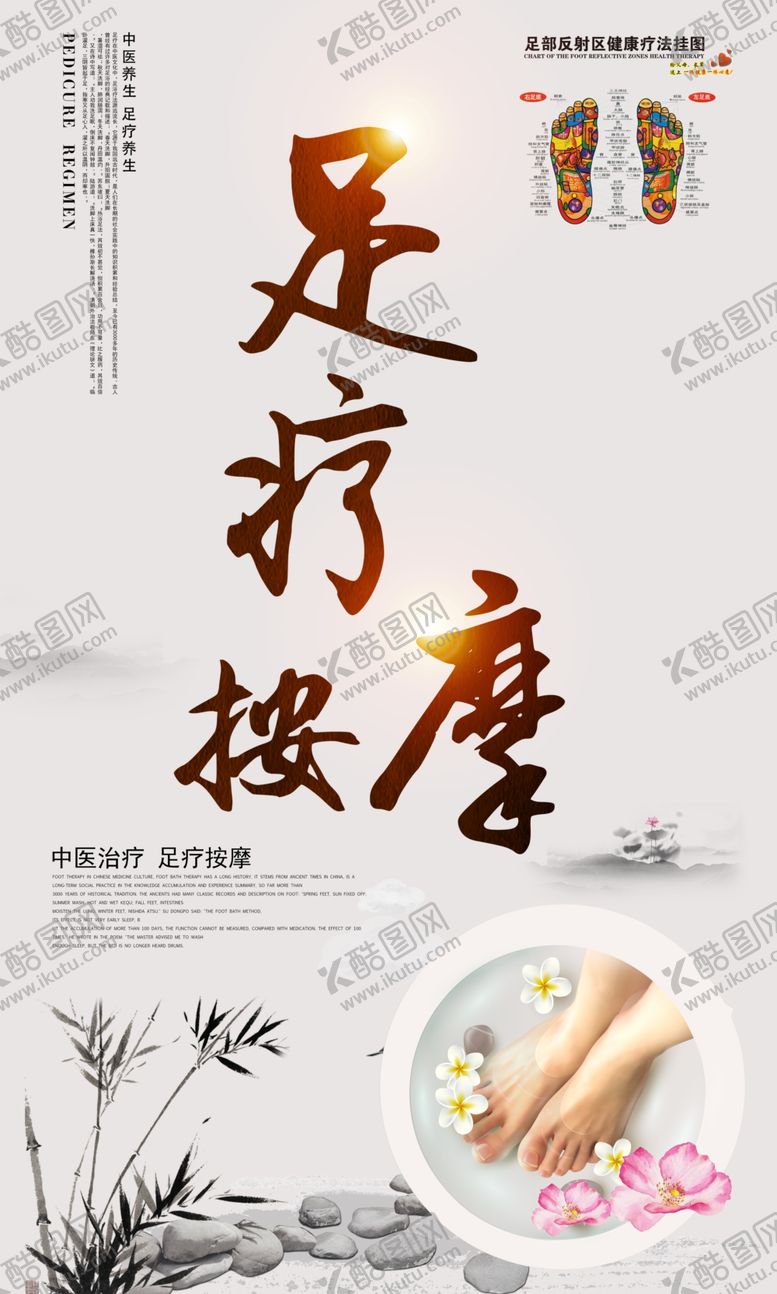 编号：69626405250315561363【酷图网】源文件下载-足疗按摩养生海报素材