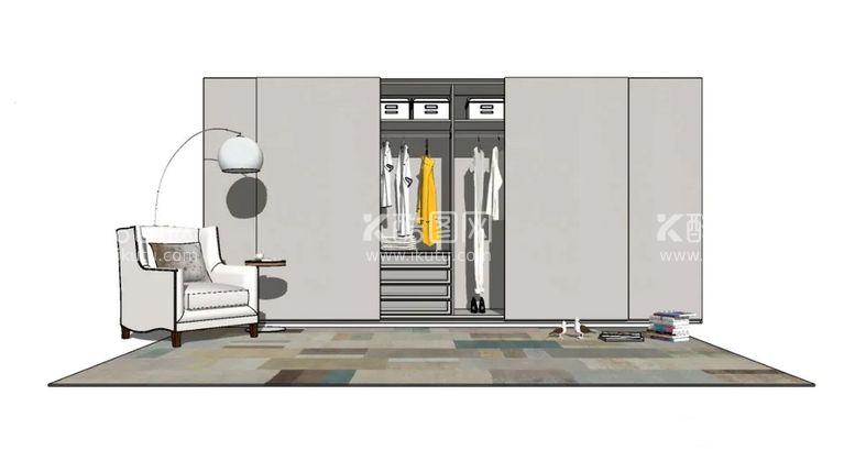 编号：80924211151410595348【酷图网】源文件下载-现代简洁衣柜模型