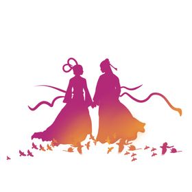 牛郎织女情人节主题情人节元素艺术字情人节