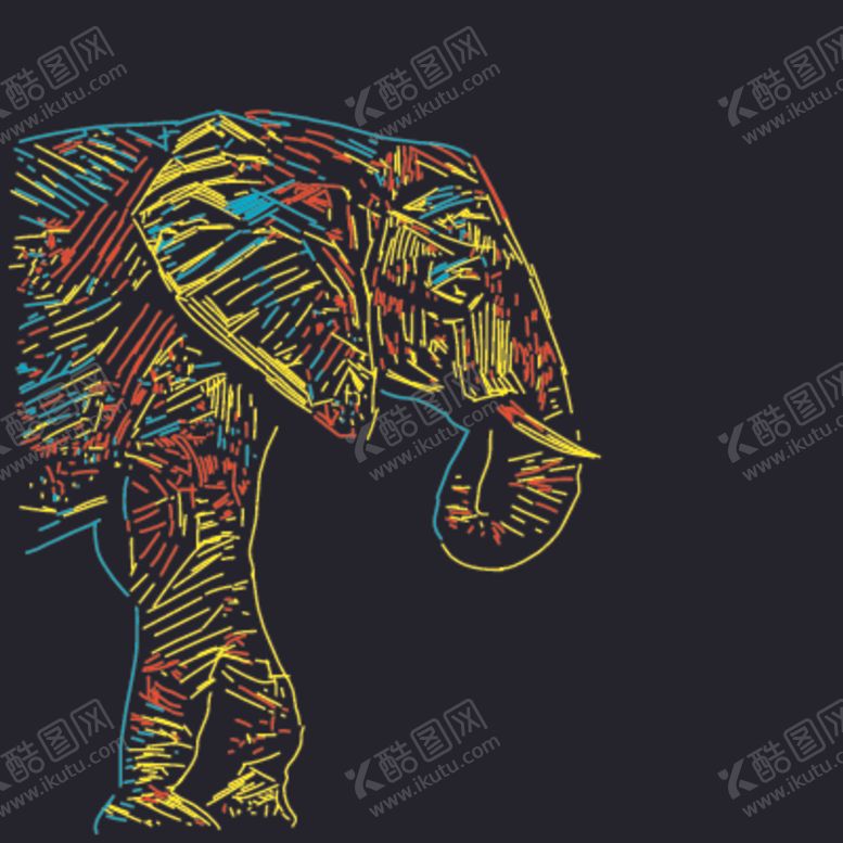 编号：48840810231812455854【酷图网】源文件下载-大象简笔画