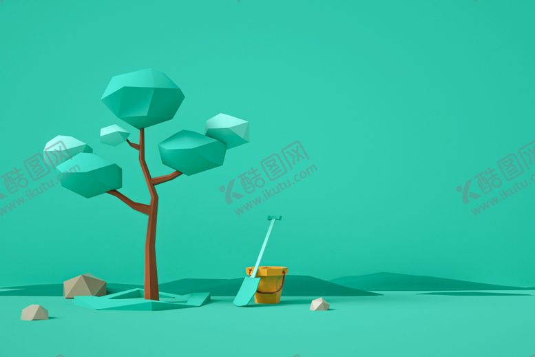 编号：32646301290811038223【酷图网】源文件下载-清新  绿色 C4D 背景
