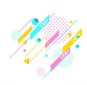 孟菲斯风格线条点线面不规则几何