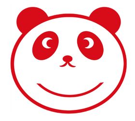 熊猫脸彩色简笔图