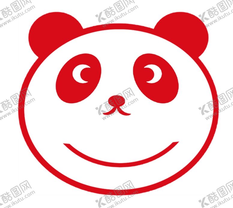 编号：32694309131928395536【酷图网】源文件下载-熊猫脸彩色简笔图