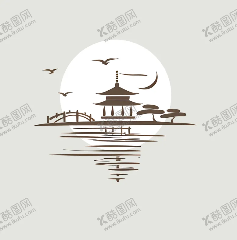 编号：56078301140346295297【酷图网】源文件下载-古风亭子图案