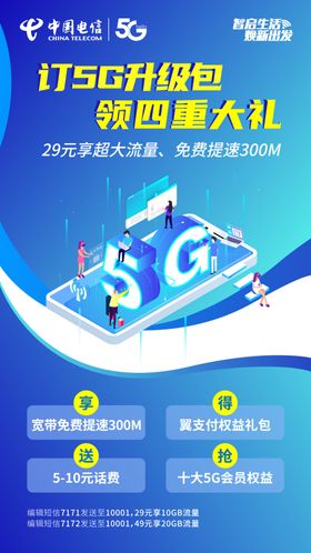中国电信5G升级包海报