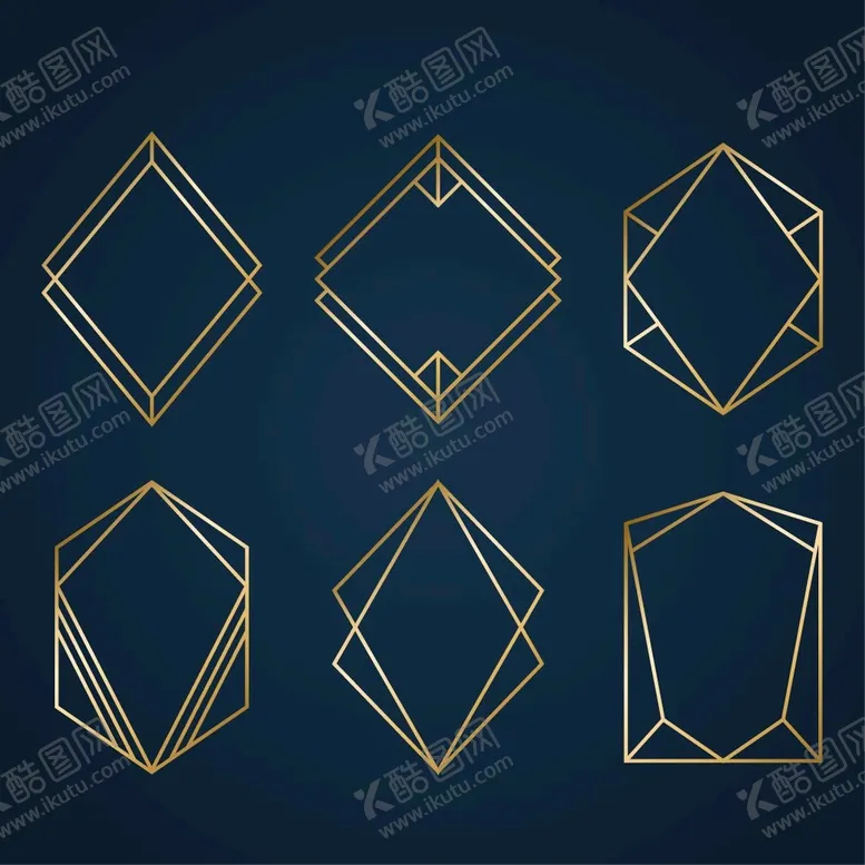 编号：13965101271653342763【酷图网】源文件下载-金色几何图形边框