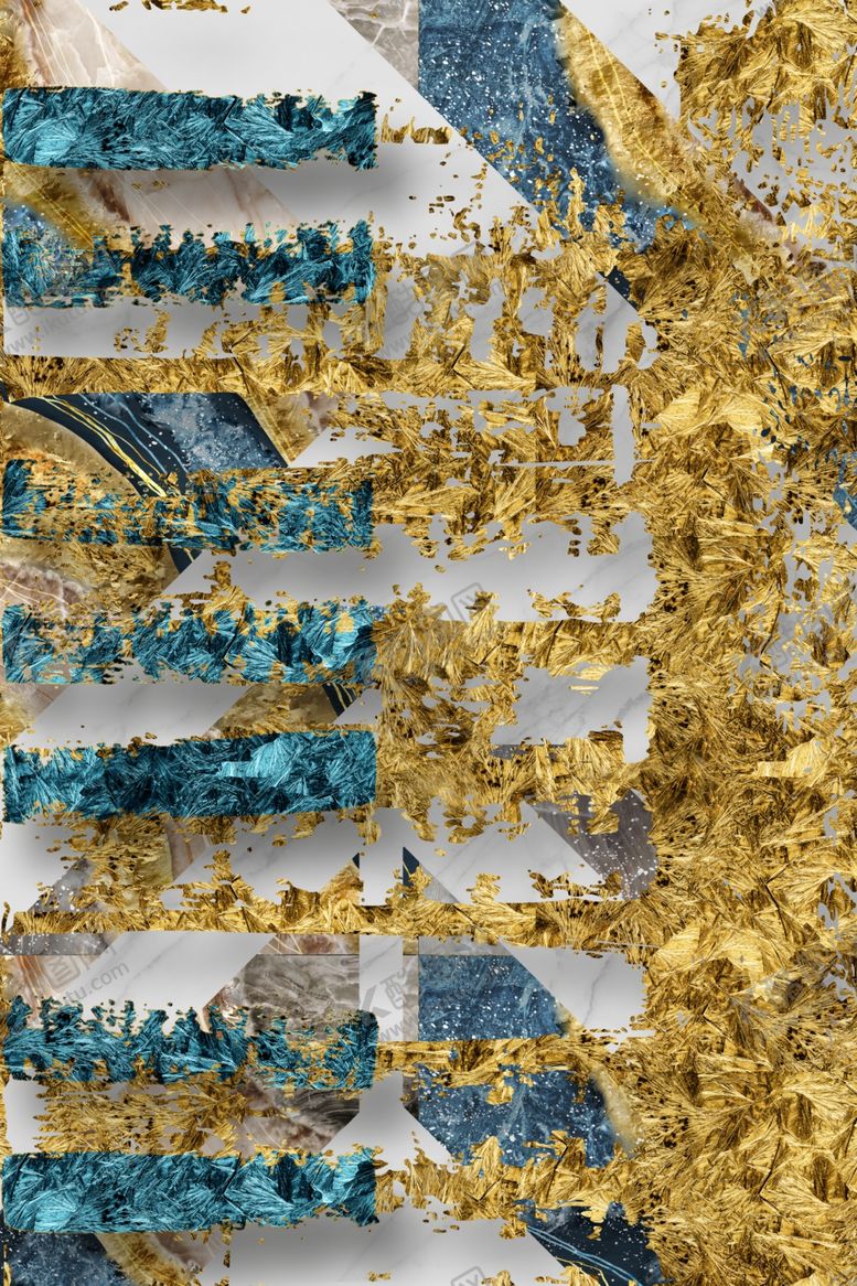 编号：51227010072247177582【酷图网】源文件下载-豪华抽象玄关装饰画