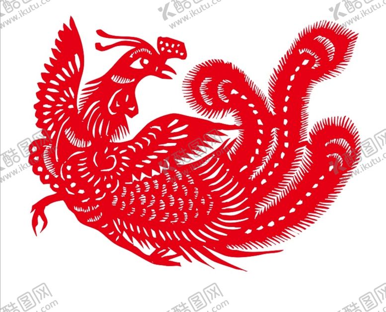 编号：44270602030956375697【酷图网】源文件下载-凤凰剪纸
