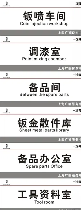 一汽奔腾售后科室牌