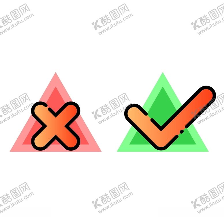 编号：10299410231454042711【酷图网】源文件下载-对勾叉叉mbe风格对号错号