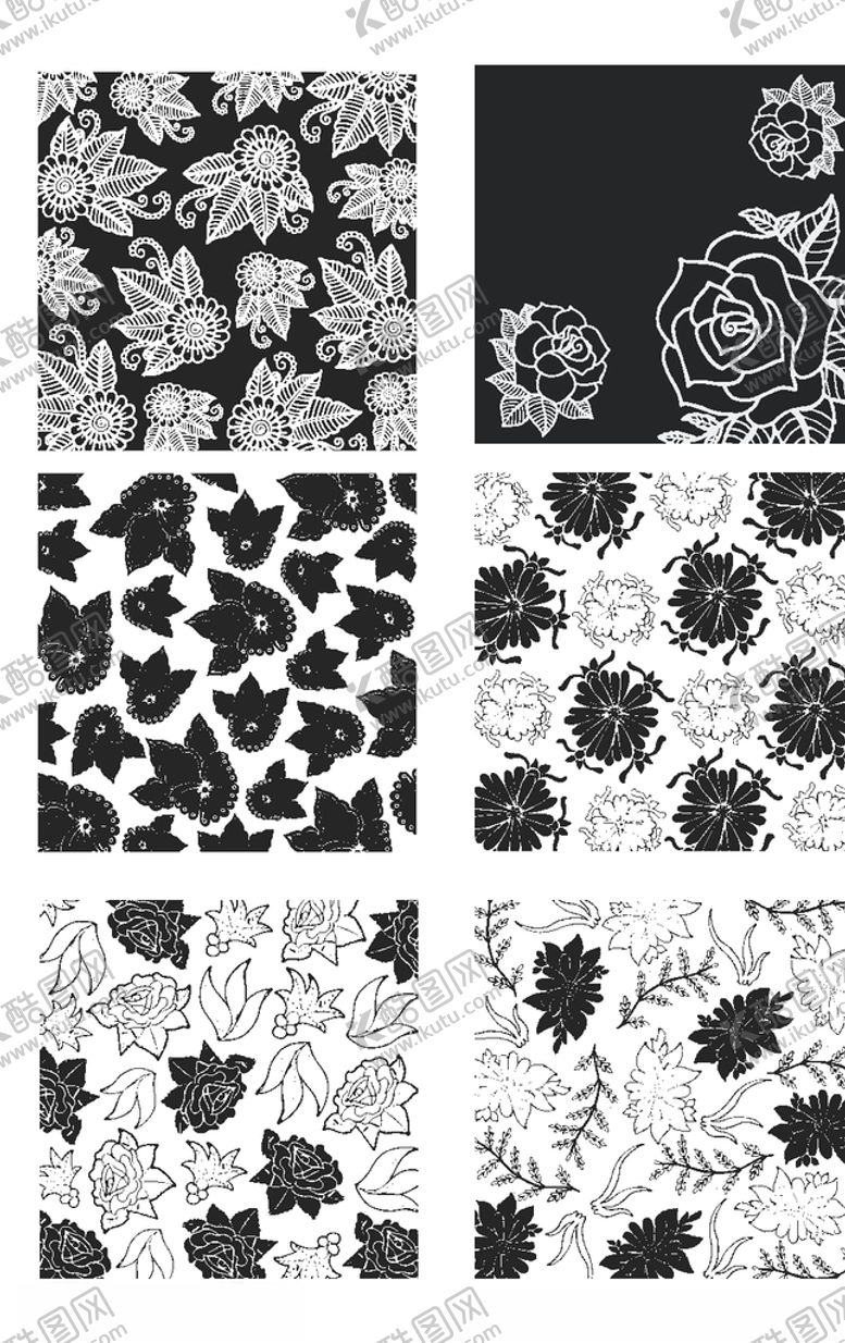 编号：54363109181629368756【酷图网】源文件下载-灰色花纹服饰面料图案