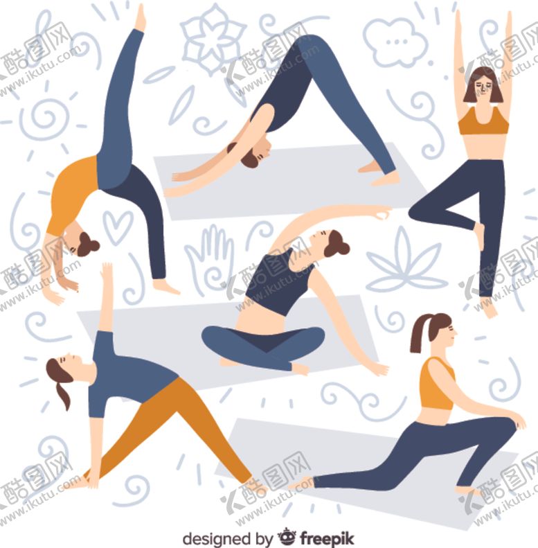 编号：86305707081601284915【酷图网】源文件下载-瑜伽yoga瑜珈动作