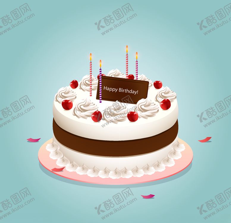 蛋糕矢量图手绘生日素材生日元素