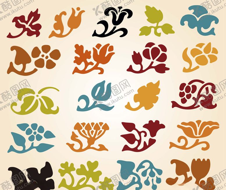 编号：21930310311243483270【酷图网】源文件下载-矢量卡通花朵图案