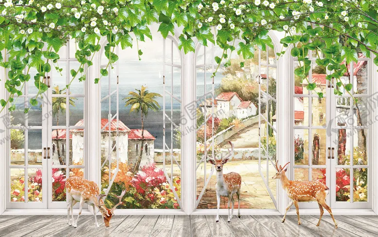 编号：74690110080314234108【酷图网】源文件下载-3D立体假窗风景