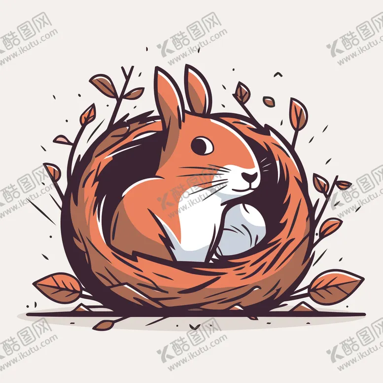 编号：72752402051040342760【酷图网】源文件下载-有趣巢里的松鼠卡通儿童插画