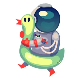 卡通宇航员星球矢量图插画