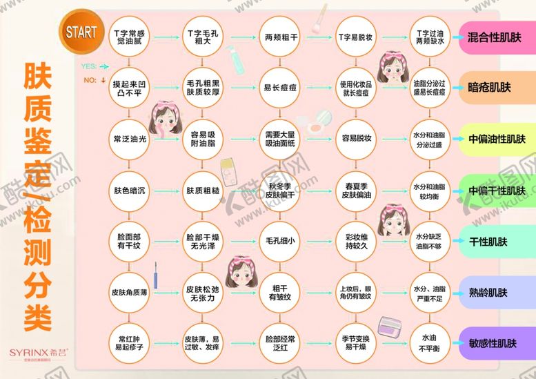 编号：77907905180000127434【酷图网】源文件下载-希芸肤质鉴定检测分类图