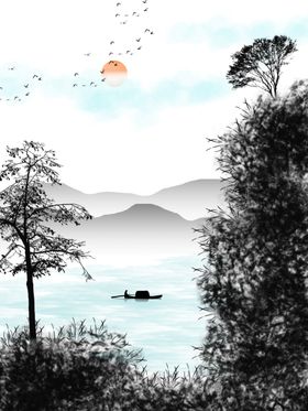 现代简约装饰抽象画床头画中式创意