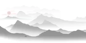 中国风山水背景朦胧雾