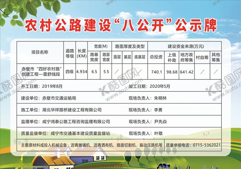 编号：23674404201105085988【酷图网】源文件下载-农村公路建设八公开公示牌