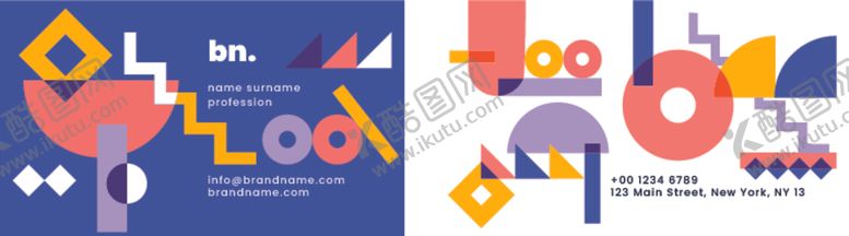 编号：54112712230151144900【酷图网】源文件下载-几何风格创意名片设计