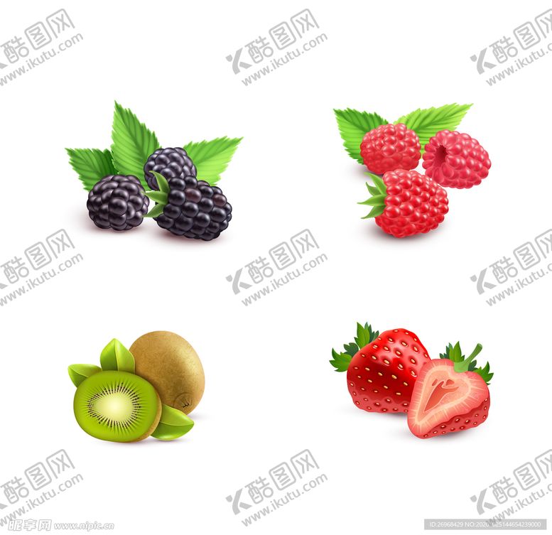 编号：80554104010724198088【酷图网】源文件下载-矢量水果猕猴桃草莓