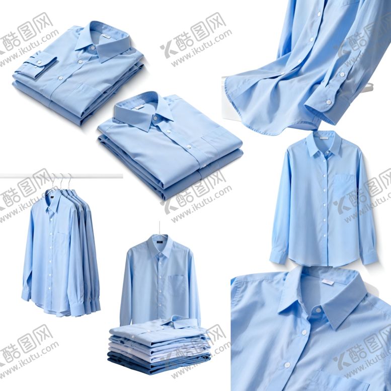 编号：28316604060253226052【酷图网】源文件下载-多款蓝色衬衫展示