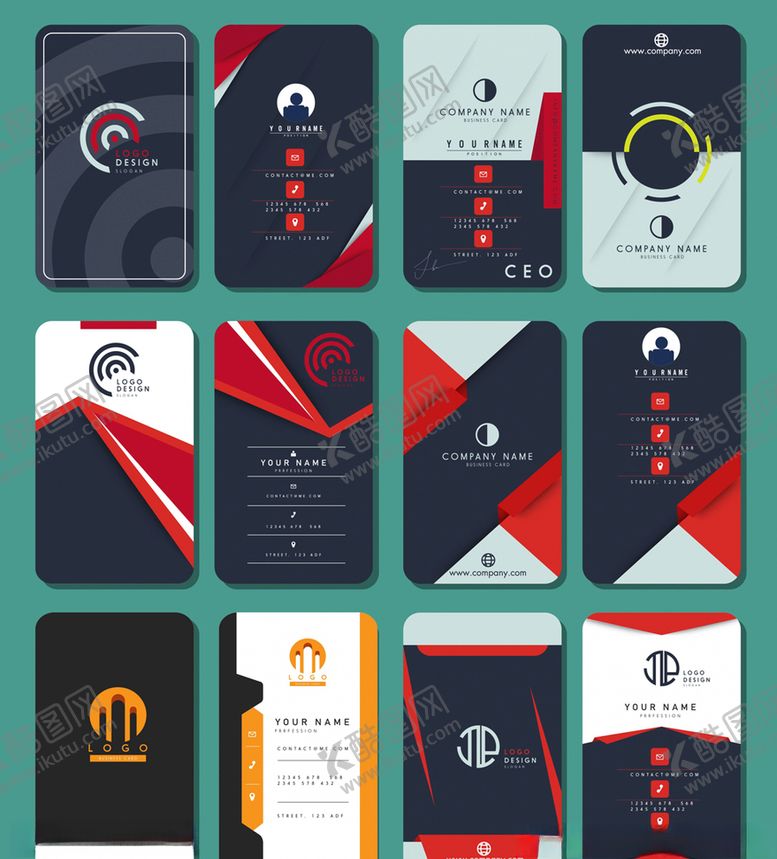 编号：84157910112153352303【酷图网】源文件下载-创意商务名片正反面矢量素材