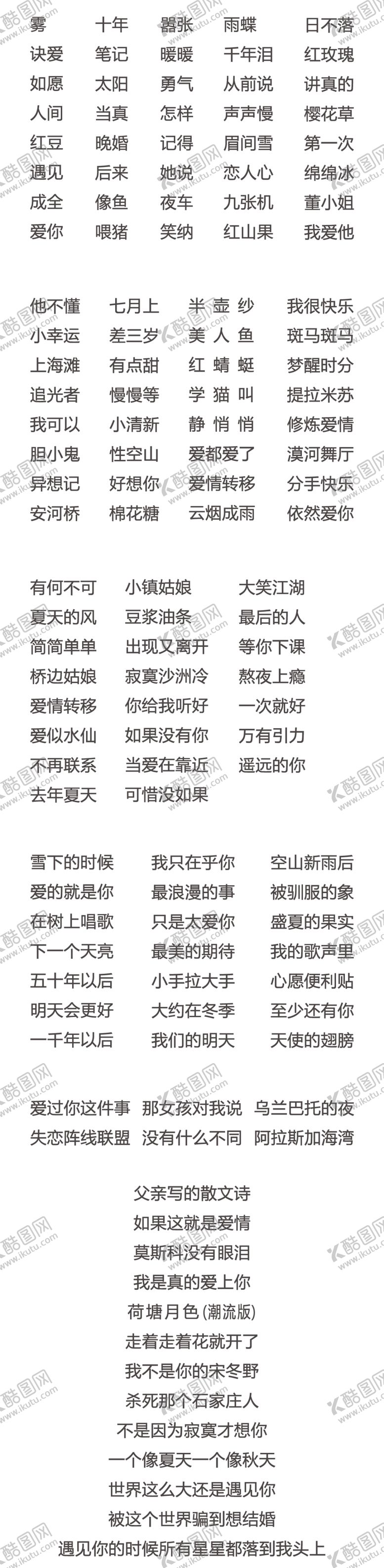 编号：66053101181737541276【酷图网】源文件下载-歌单列表