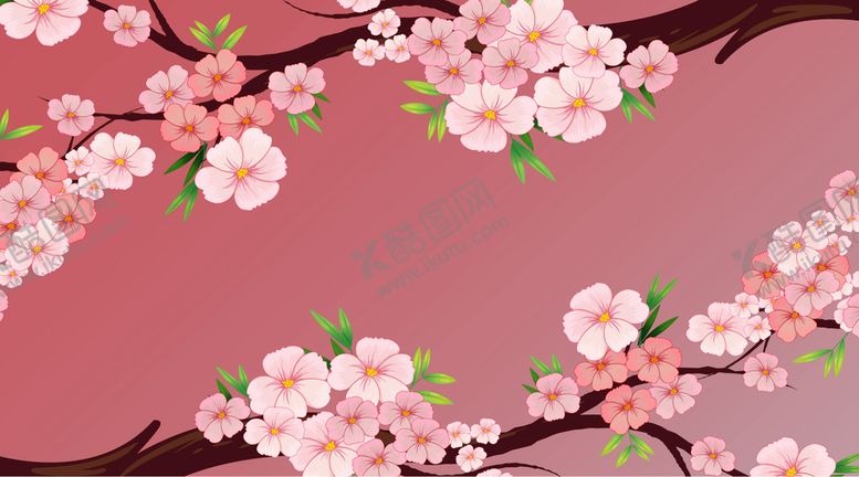 编号：86731909201817216812【酷图网】源文件下载-桃花插画