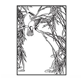 浪漫鸟儿衔花