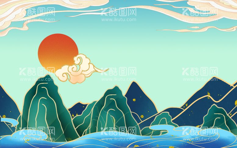 编号：82547310060038105067【酷图网】源文件下载-国潮插画背景