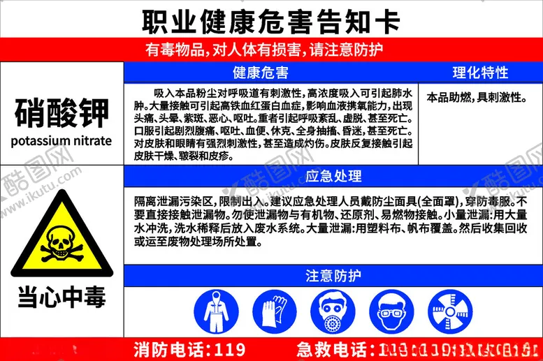 编号：48595302151327345061【酷图网】源文件下载-职业健康危害告知卡