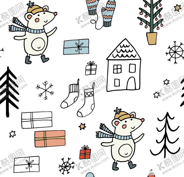 编号：57074110060242519399【酷图网】源文件下载-小清新圣诞节图案装饰