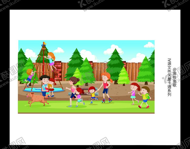 编号：28725909161945516562【酷图网】源文件下载-小朋友卡通背景AI矢量图