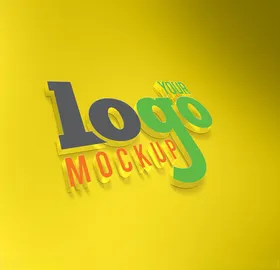 LOGO展示效果图智能贴字体标志样机水彩纹理