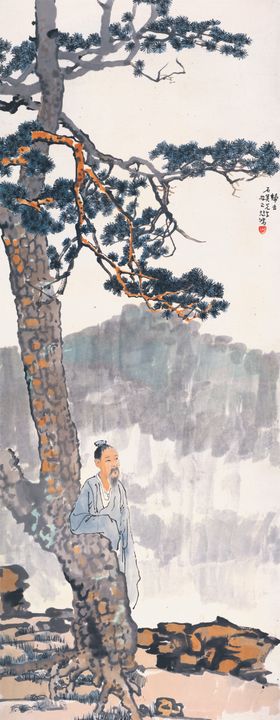 中国风松树国画