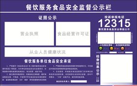 新版餐饮服务食品安全监督公示栏